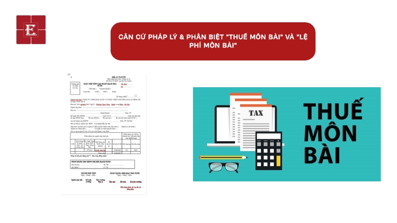 Sơ đồ so sánh giữa thuật ngữ Thuế môn bài và Lệ phí môn bài – Elaw.vn