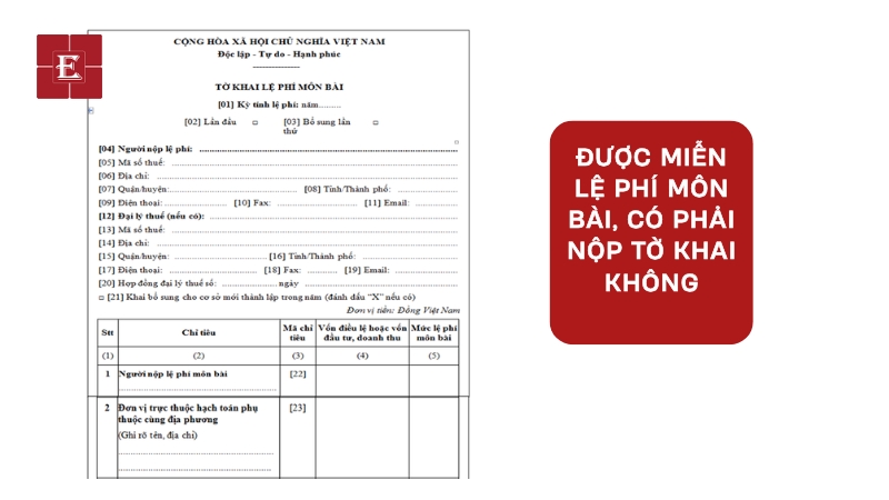 Hướng dẫn nộp tờ khai lệ phí môn bài
