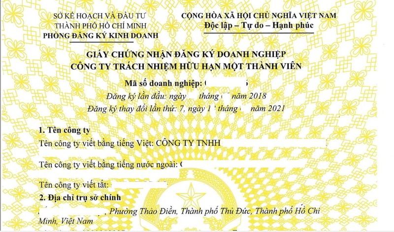 Giấy chứng nhận đăng ký kinh doanh