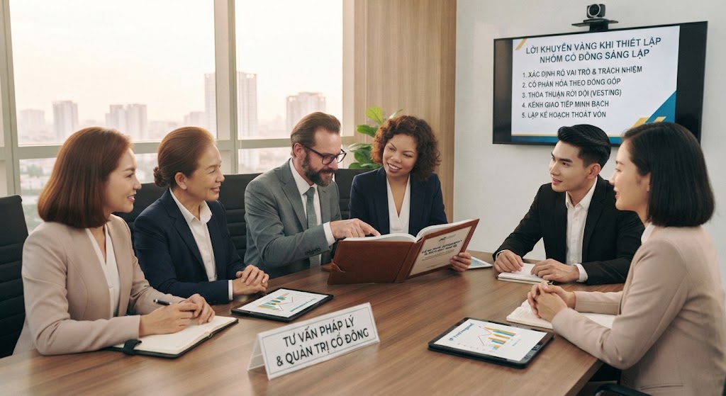 Lời khuyên khi thiết lập nhóm cổ đông sáng lập